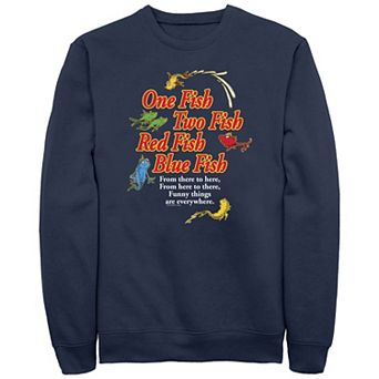 Men's Dr. Seuss One Fish Two Fish Red Fish Blue Fish Poster Graphic Fleece