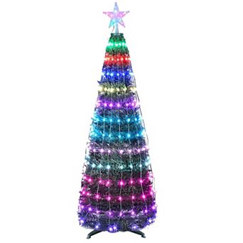 4.9FT 166-LED Collapsible Christmas Tree Lights Multi-Color, Remote & App Control, Waterproof