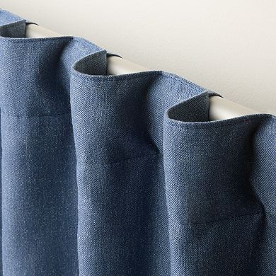 Town & Country 2-Pack Davos Solid Linen Texture Blackout Window Curtains