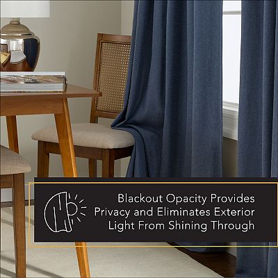 Town & Country 2-Pack Davos Solid Linen Texture Blackout Window