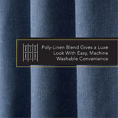 Town & Country 2-Pack Davos Solid Linen Texture Blackout Window Curtains