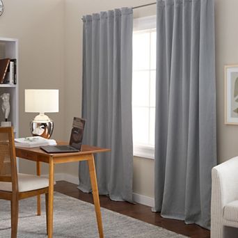 Town & Country 2-Pack Davos Solid Linen Texture Blackout Window Curtains