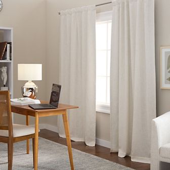Town & Country 2-Pack Davos Solid Linen Texture Blackout Window Curtains