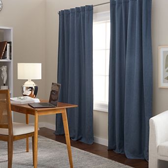 Town & Country 2-Pack Davos Solid Linen Texture Blackout Window Curtains