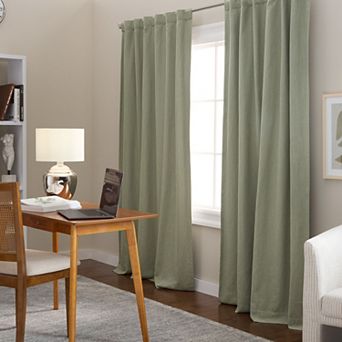 Town & Country 2-Pack Davos Solid Linen Texture Blackout Window Curtains