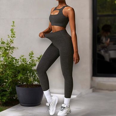 Women's Back Patch Pocket Textured Leggings