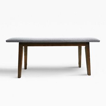 Westintrends 42" Solid Wood Upholstered Bench