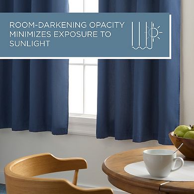 Town & Country Bertram Solid Linen Texture 50"x96" Room Darkening Blackout Indoor Curtains 2-Pack Set