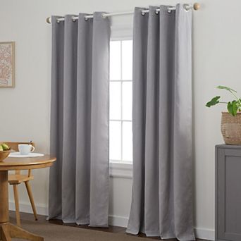 Town & Country Bertram Solid Linen Texture 50"x96" Room Darkening Blackout Indoor Curtains 2-Pack Set