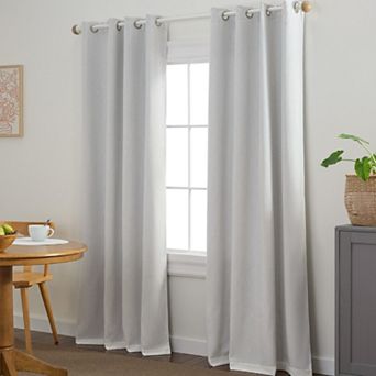 Town & Country Bertram Solid Linen Texture 50"x96" Room Darkening Blackout Indoor Curtains 2-Pack Set