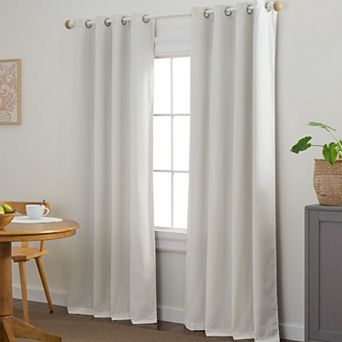 Town & Country Bertram Solid Linen Texture 50"x96" Room Darkening Blackout Indoor Curtains 2-Pack Set
