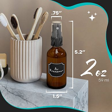 Nevlers 2 oz. Leakproof Amber Glass Spray Bottles (Pack of 48)