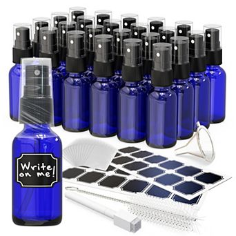 Nevlers 1 oz. Leakproof Blue Glass Spray Bottles (Pack of 24)