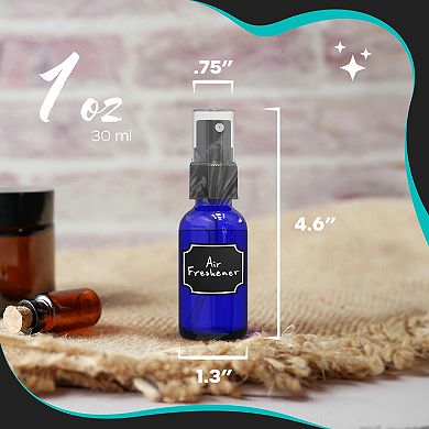 Nevlers 1 oz. Leakproof Blue Glass Spray Bottles (Pack of 24)