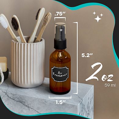 Nevlers 2 oz. Leakproof Amber Glass Spray Bottles (Pack of 24)