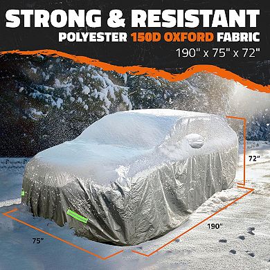 Mockins 190”x75”x72” Silver 150D Oxford Polyester SUV Car Cover