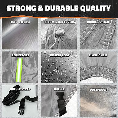 Mockins 190”x75”x72” Silver 150D Oxford Polyester SUV Car Cover