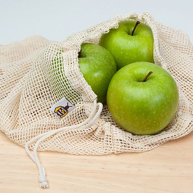 Five Mesh Produce Bags, Five Differently Sized Cotton Produce Bags