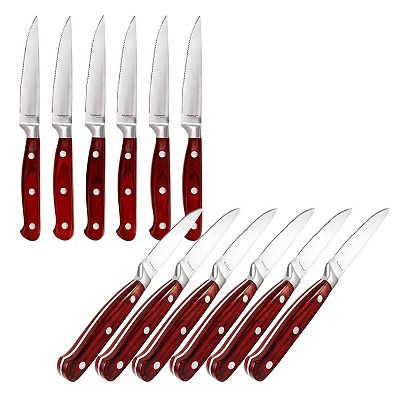 Pakka Wood 12-Piece Stainless Steel Steak Knife set Pakka Wood 12-Piece Stainless Steel Steak Knife set