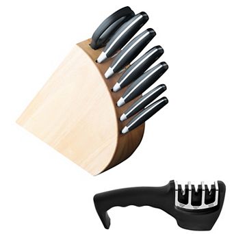 BergHOFF Forged 9 pc Stainless Steel Knife Block Set with 3-in-1 Sharpener
