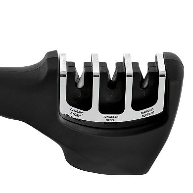 BergHOFF Straight 5-piece 18/10 Stainless Steel Specialty Knife Set with 3-Slot Sharpener