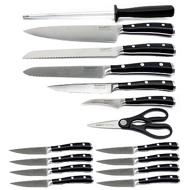 BergHOFF 18-Piece Essentials Stainless Steel Cutlery Set with Wooden Block