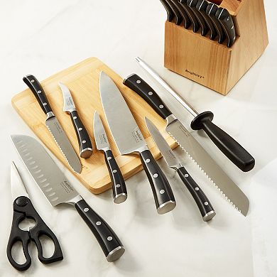 BergHOFF 18-Piece Essentials Stainless Steel Cutlery Set with Wooden Block