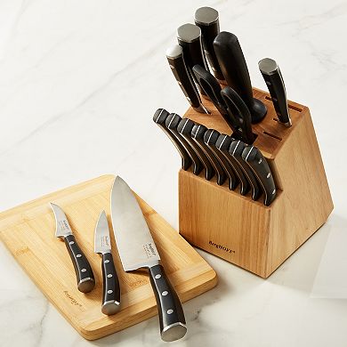 BergHOFF 18-Piece Essentials Stainless Steel Cutlery Set with Wooden Block