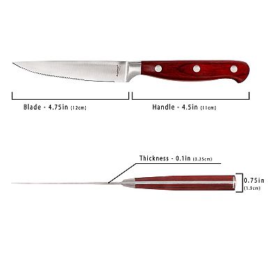 BergHOFF Pakka Wood 15-piece Stainless Steel Steak & Carving Knife Set