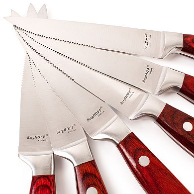 BergHOFF Pakka Wood 15-piece Stainless Steel Steak & Carving Knife Set