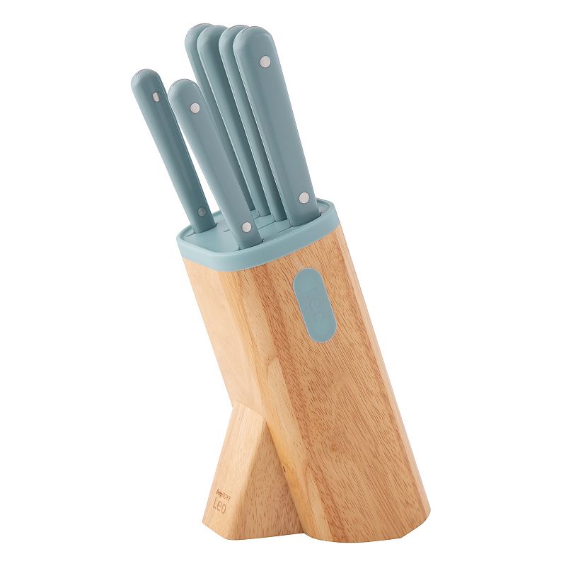 BergHOFF Leo Slate Stainless Steel 7-piece Knife Block Set, Blue