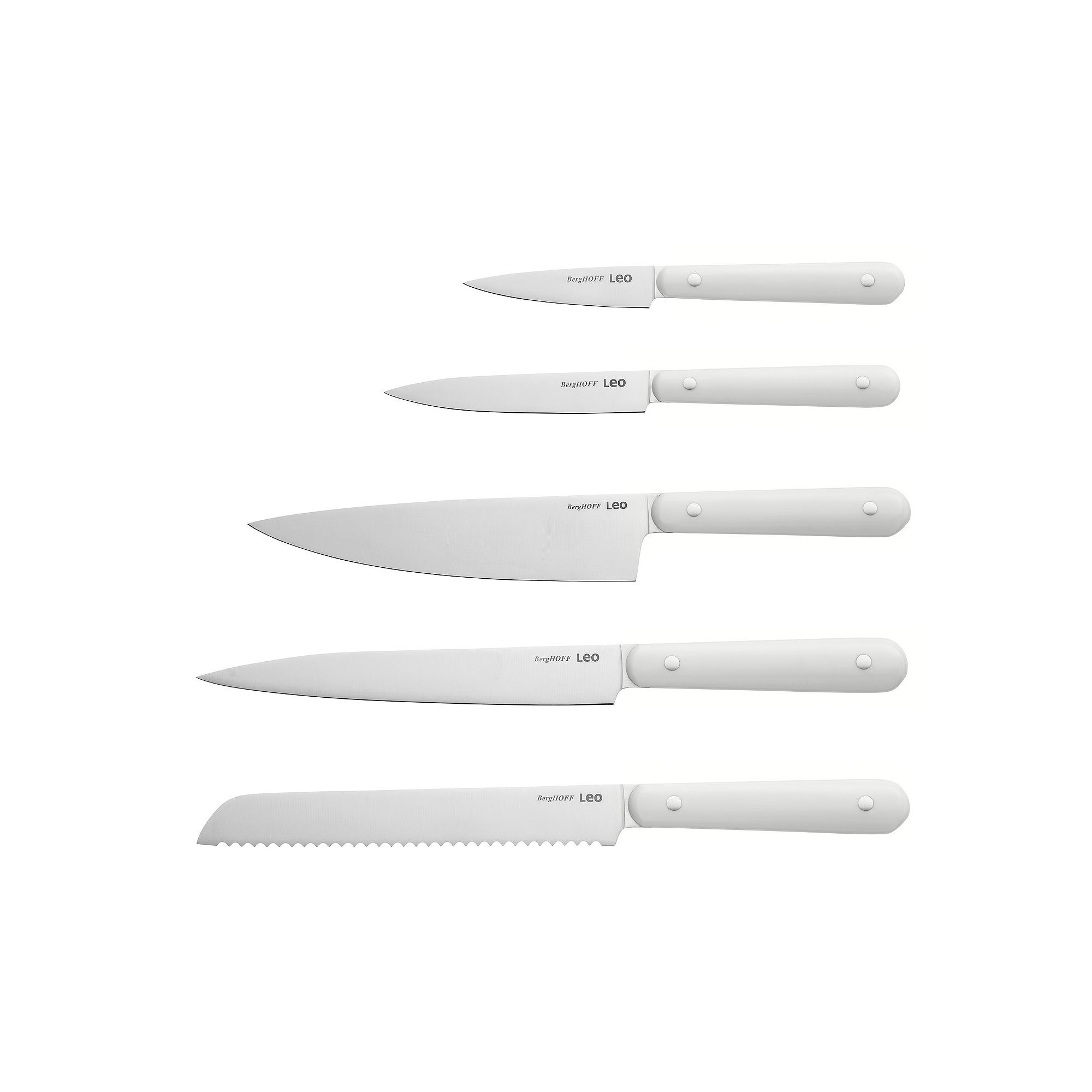 BergHOFF Leo Glints Stainless Steel Knife Set, White