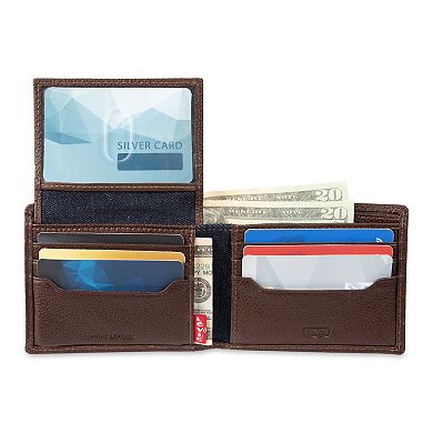 Men's Levi's® RFID-Blocking Leather Passcase Wallet with Bill Divider