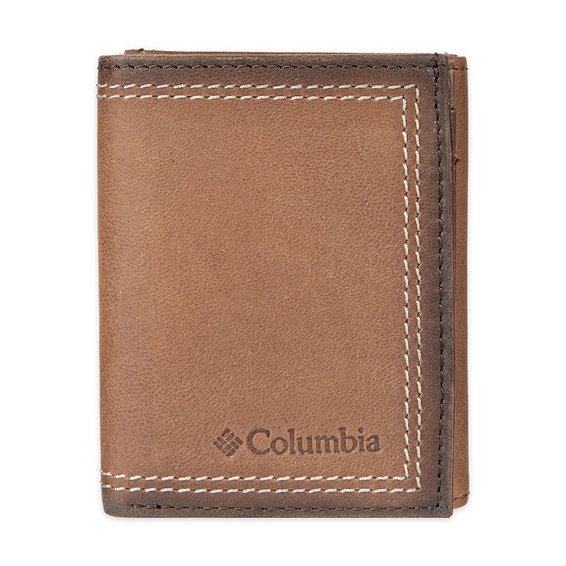 コロンバス Men's Columbia RFID-Blocking Leather Z-Fold Trifold Wallet