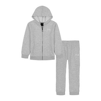 Boys 4-7 Under Armour Branded Logo 2 pc Zip-Up Hoodie & Jogger Pants Set