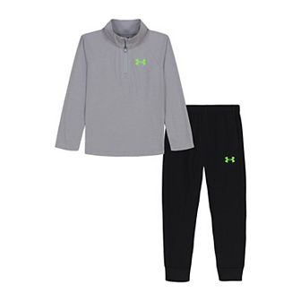 Boys 4-7 Under Armour 2 pc Long Sleeve 1/4 Zip Rye Bread & Jogger Pants Set