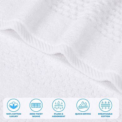 SUPERIOR Zero Twist Playa Collection 2-Piece Cotton Solid Waffle Textured Bath Towel Set