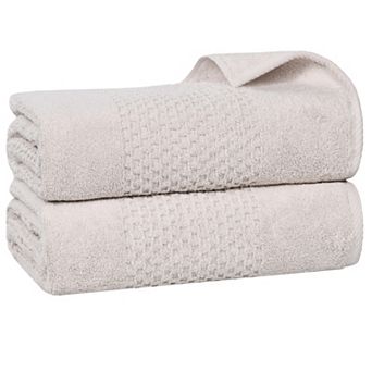 SUPERIOR Zero Twist Playa Collection 2 pc Cotton Solid Waffle Textured Bath Sheet Set