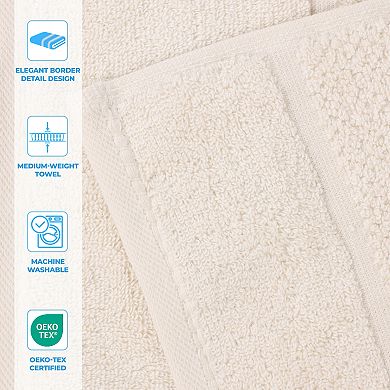 SUPERIOR 3-Piece Mile Smart Twist Cotton Medium Weight Solid Broad Border Towel Set