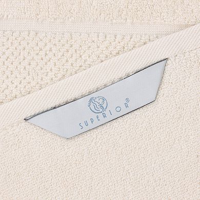 SUPERIOR 3-Piece Mile Smart Twist Cotton Medium Weight Solid Broad Border Towel Set