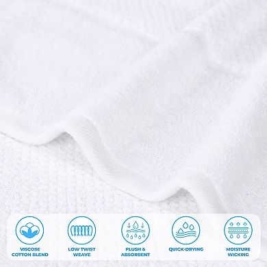 SUPERIOR 6-Piece Mile Smart Twist Cotton Medium Weight Solid Broad Border Towel Set