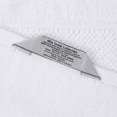 SUPERIOR 6-Piece Mile Smart Twist Cotton Medium Weight Solid Broad Border Towel Set