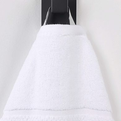 SUPERIOR 6-Piece Mile Smart Twist Cotton Medium Weight Solid Broad Border Towel Set
