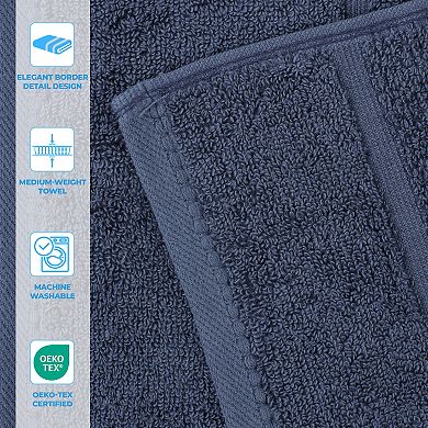 SUPERIOR 9-Piece Mile Smart Twist Cotton Medium Weight Solid Broad Border Towel Set