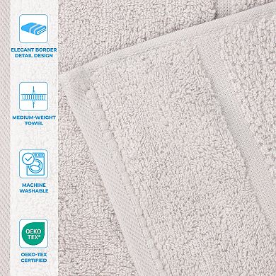 SUPERIOR 12-Piece Mile Smart Twist Cotton Medium Weight Solid Broad Border Towel Set