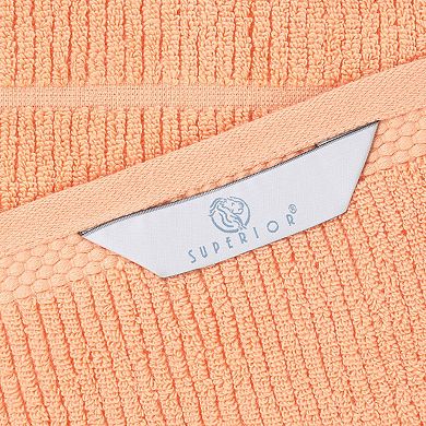 SUPERIOR 3-Piece Mile Milo Smart Twist Cotton Medium Weight Solid Ribbed Design Towel Set
