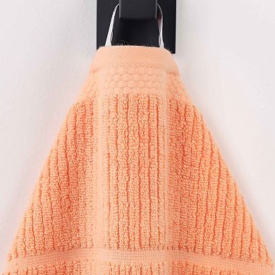 SUPERIOR 3-Piece Mile Milo Smart Twist Cotton Medium Weight Solid Ribbed Design Towel Set