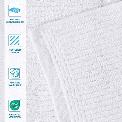 SUPERIOR 6-Piece Milo Smart Twist Cotton Medium Weight Solid Ribbed Design Towel Set
