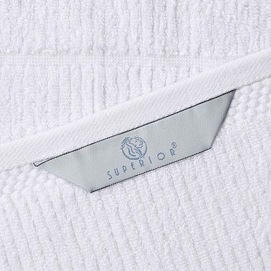 SUPERIOR 6-Piece Milo Smart Twist Cotton Medium Weight Solid Ribbed Design Towel Set