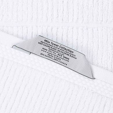 SUPERIOR 6-Piece Milo Smart Twist Cotton Medium Weight Solid Ribbed Design Towel Set